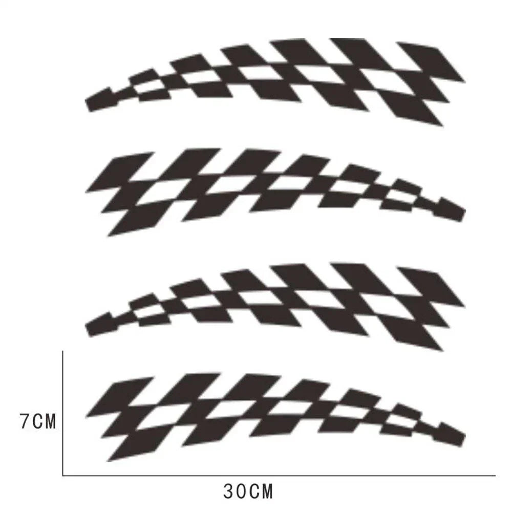 4 x Universal Black Racing Wheel Eyebrow Stickers for Car Decoration