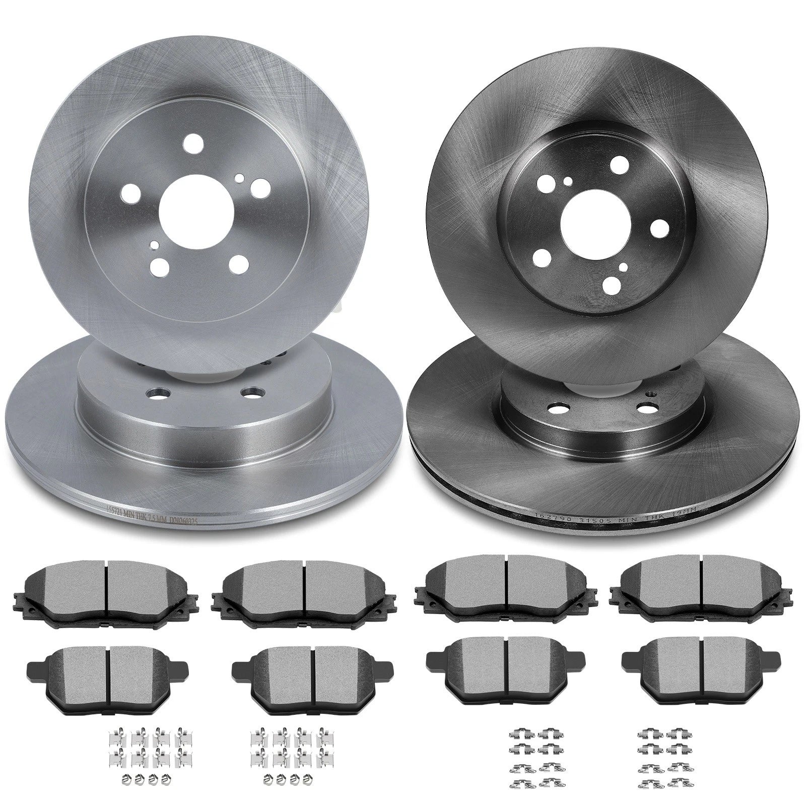 Set of 4 Brake Rotors & Ceramic Pads for Pontiac Vibe Toyota Matrix (2003–2010)