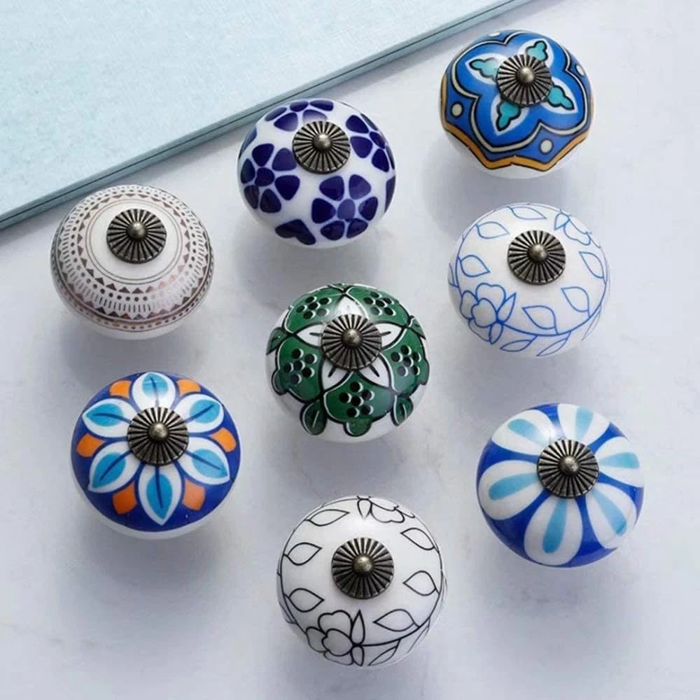 Drawer Ceramic Knob Pull Handle for Kitchen Cupboard Dresser (2 Pcs)