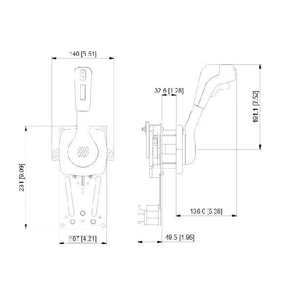 UFlex B310B Single Lever Side Mount Control for Boat