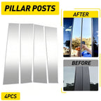 Set of 4 Chrome Pillar Posts Door Trim Cover for Dodge Ram 1500 2500 3500 (2009–2018)
