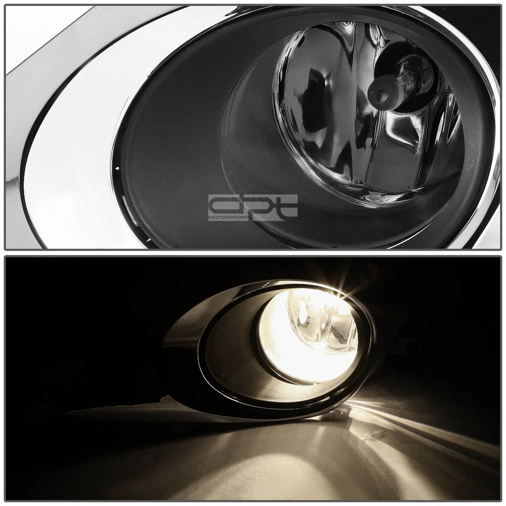Chrome Bezel Fog Light Set for Toyota Camry (2012–2014) OE, Smoked, Switch