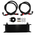 Engine Oil Cooler 13 Row AN10 + Filter Adapter Kit & Nylon Lines