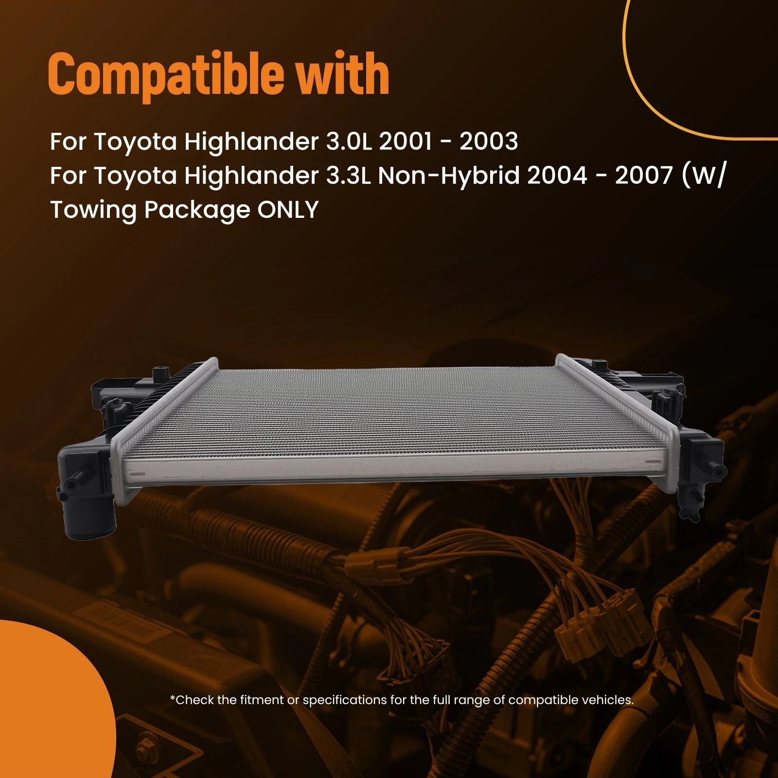 Auto Radiator for Toyota Highlander 3.0L 3.3L (2001–2007)