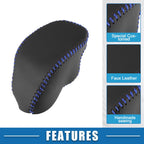 Auto Gear Shifting Knob Cover for Toyota RAV4 (2019–2023) Black Blue Stitches