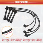 Set of 4 Spark Plug Wire Ignition Coil Cables No.224409Z060 for Nissan Frontier 