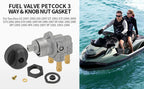 FUEL VALVE PETCOCK 3 WAY & KNOB NUT KIT for SEA DOO SPX XP (1993–1996)