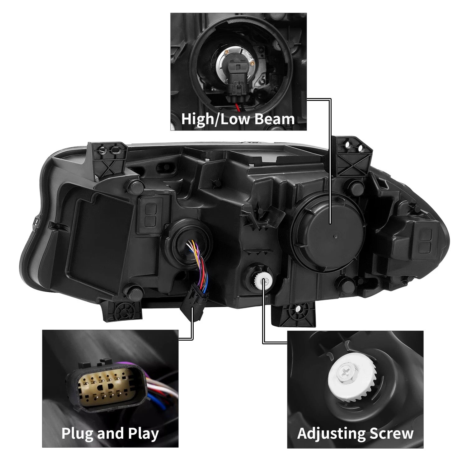Pair LED Projector Headlights for Dodge Charger (2015–2023)