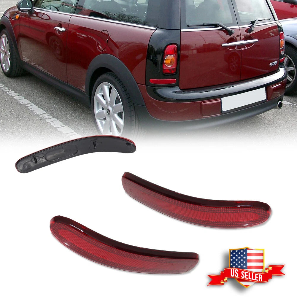 Set of 2 Red Lens Rear Bumper Reflector Lights for Mini Cooper Clubman (2008–2014)