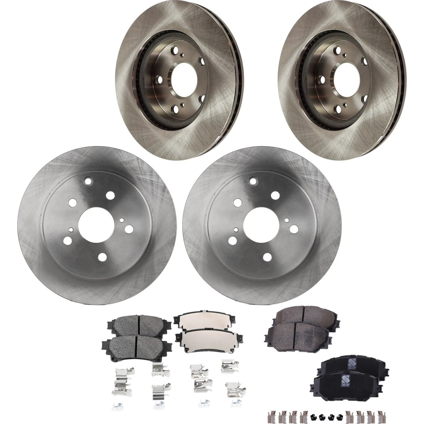 Brake Disc Rotors and Pads Kit for Toyota Prius V (2016–2017)