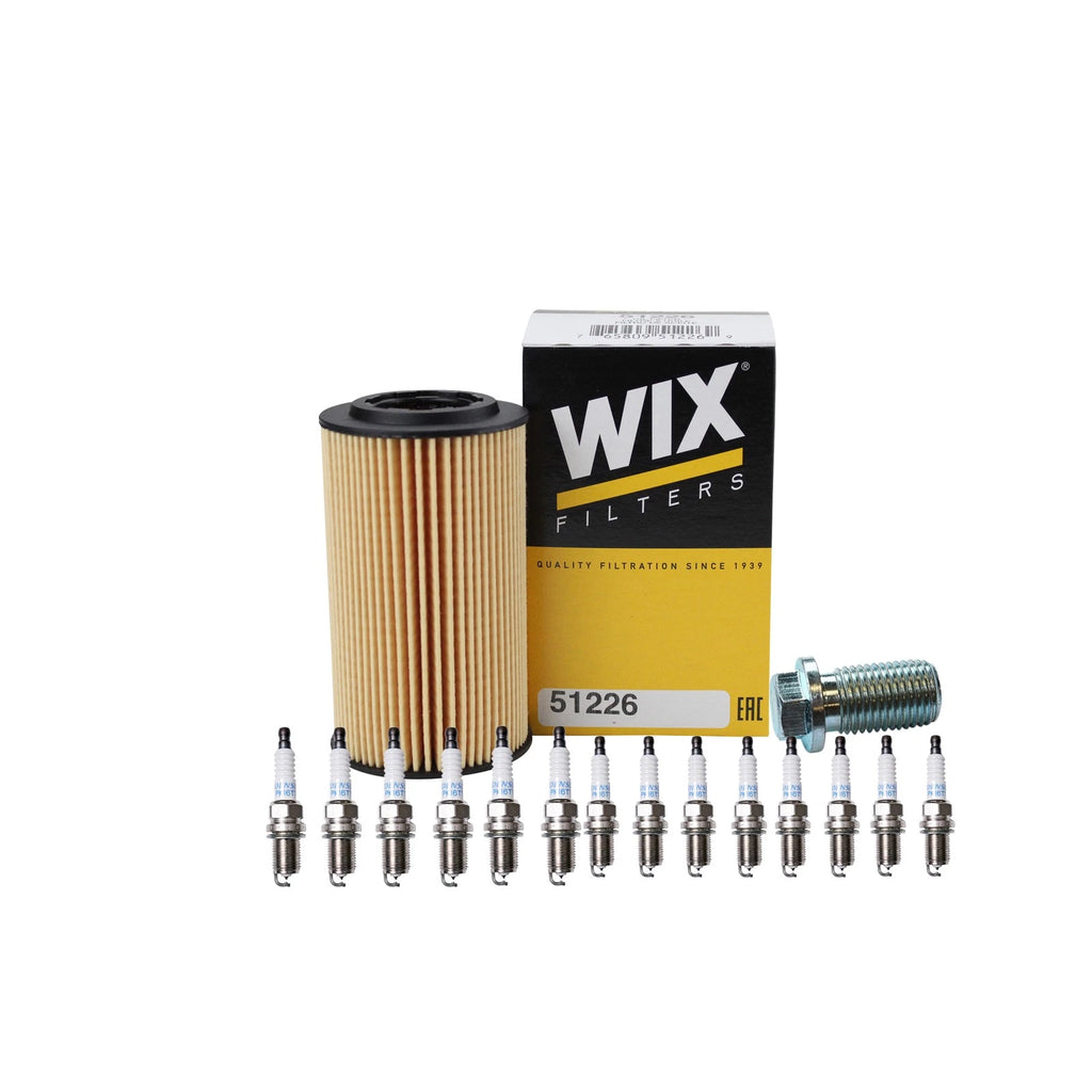 Wix Engine Oil Filter & Denso 16 Platinum TT Spark Plugs for Mercedes C208 CLK430 (1998–2003)