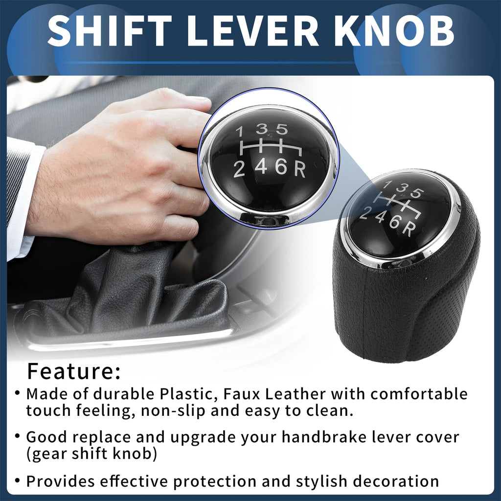 6 Speed Manual Gear Shift Knob for Suzuki SX4 S-Cross (2016–2021) Black Plastic
