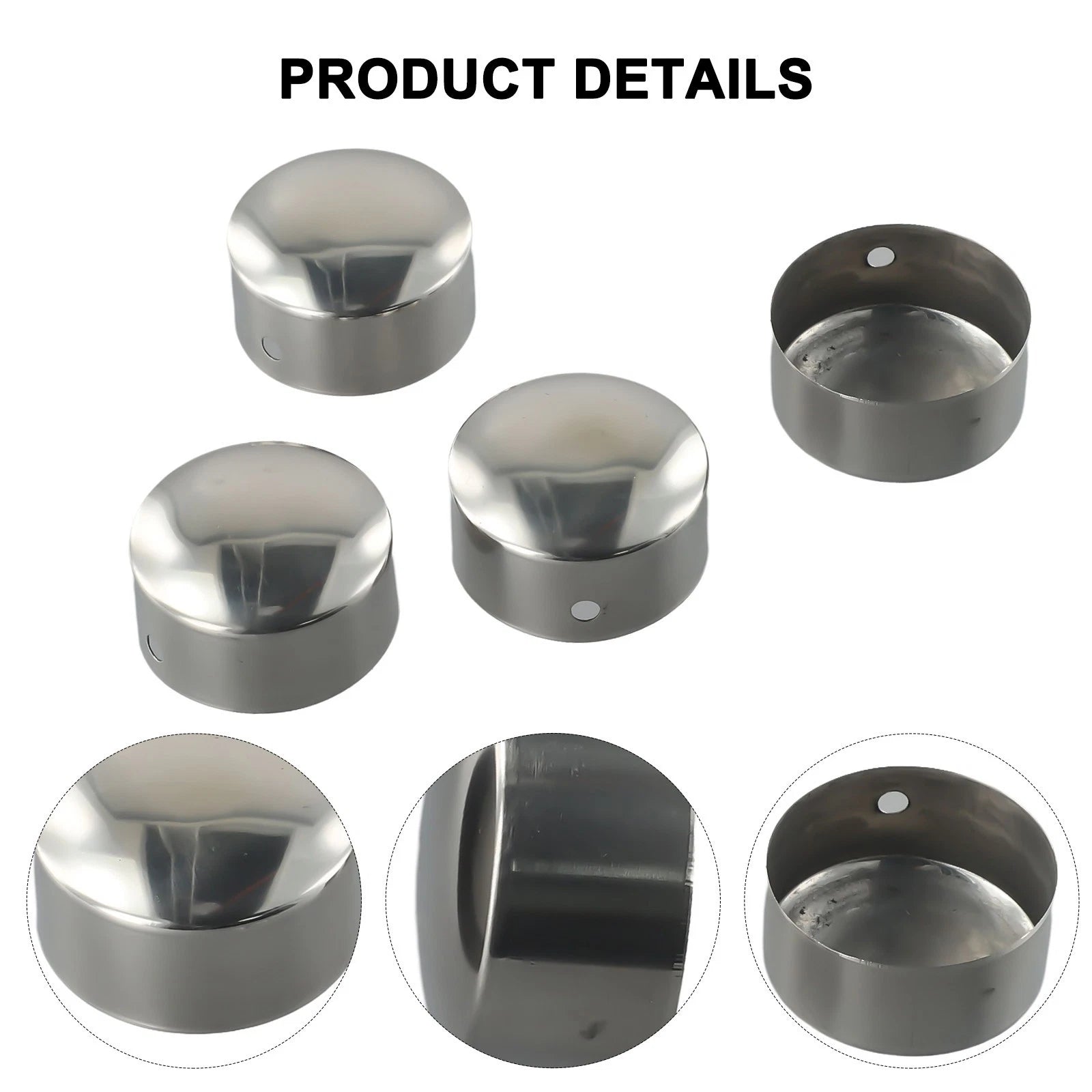 Set of 4 Round End Caps 45mm for Handrail Water Protection