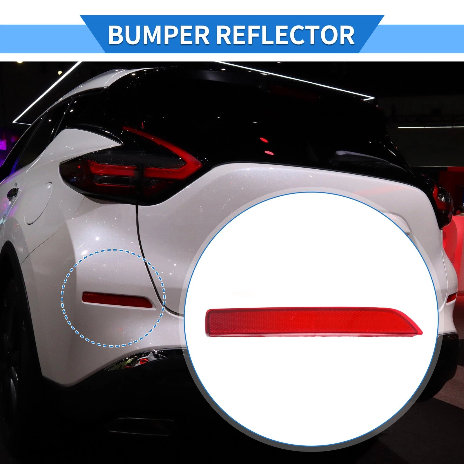 Rear Left Bumper Reflector No. 265658990B for Nissan Murano (2016–2023) Red