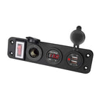 Dual USB 12V Outlet Panel with Voltmeter for Universal Applications (0-24V)