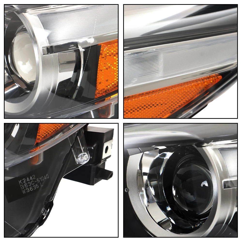 Headlamp Assembly for Mazda 3 (2017–2018) LH/Driver Side Clear Halogen