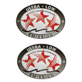 Set of 2 Ultra Low Emission CA DOT Outboard Graphic Stickers Red 3.58"x2.4"