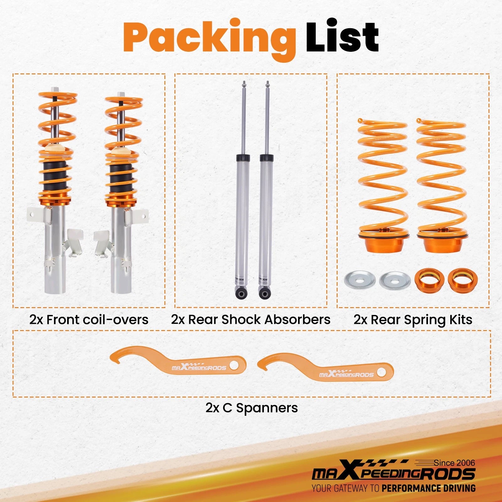 Coilover Shock and Spring Struts Kit for Ford Focus MK2 (2008–2011)