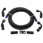 Set of 4 6AN Braided Fuel Line Hose End Fittings with Separator Clamp