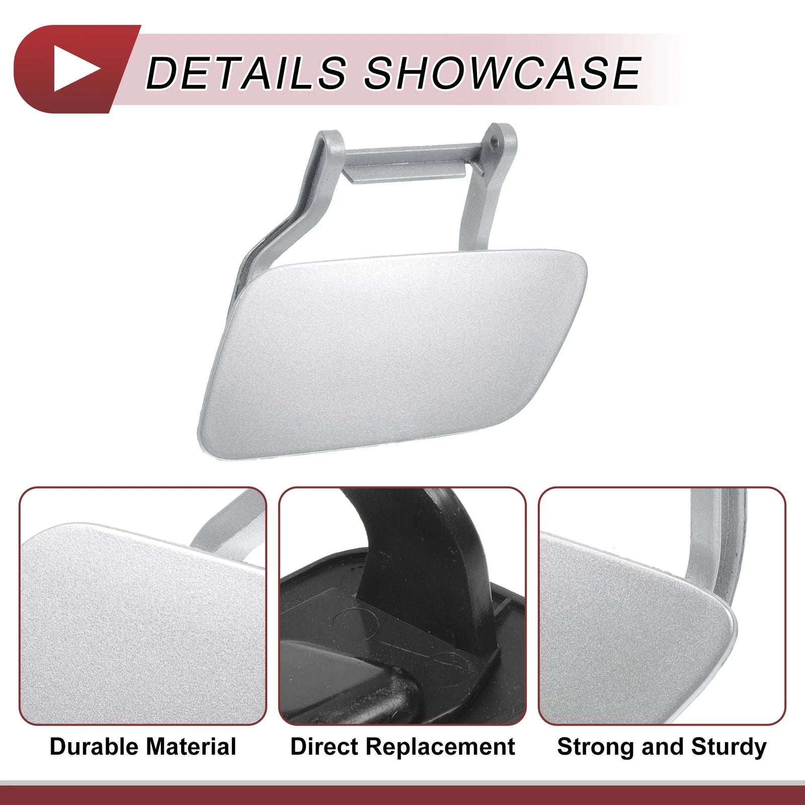 Front Left Washer Nozzle Cover Cap for Audi A5 (2012–2017) 1Pcs Silver Tone