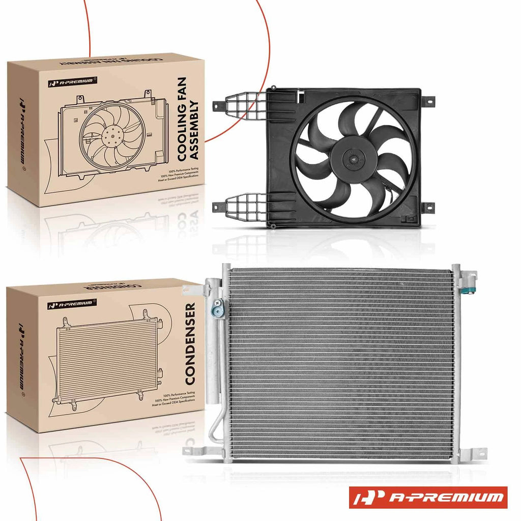 A/C Condenser & Cooling Fan Assembly for Chevy Aveo/Aveo5 (2009–2011)