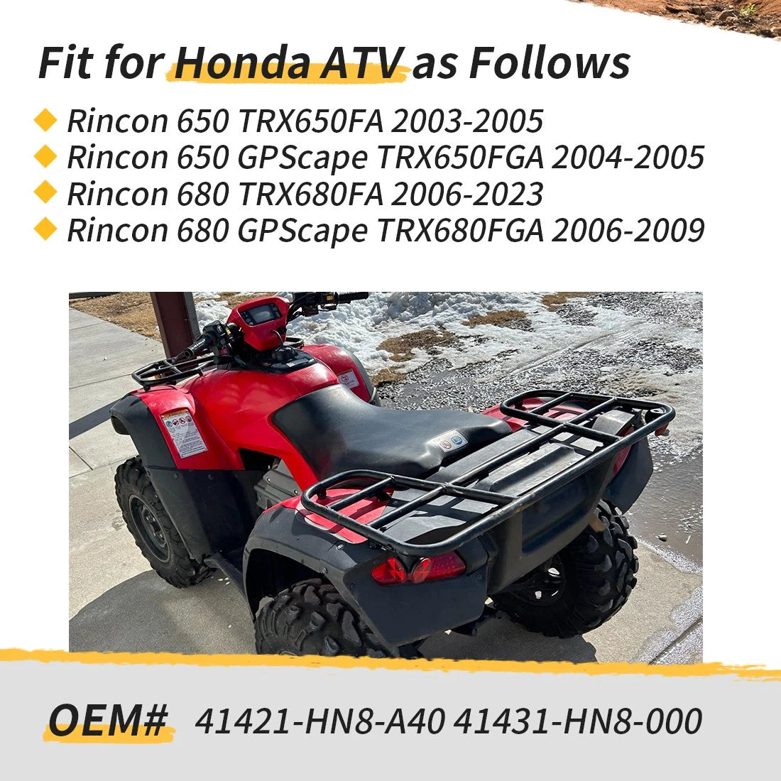 Rear Differential Kit for Honda Rincon 650 TRX650 680 TRX680 (2003–2023)