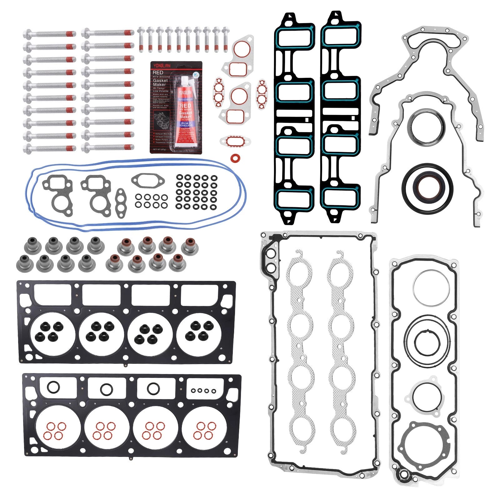 Full Gasket Set with Head Bolts for GMC Chevrolet 6.0, Cadillac 6.2 (2007–2011)
