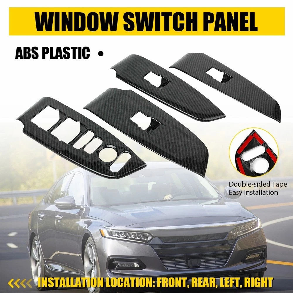 Set of 2 Inner Window Switch Panel Cover Trims for Honda Accord (2018–2022)