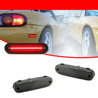 2X Smoked Lens Red LED Rear Side Marker Lights for Mazda MX-5 Miata (1990–2005)