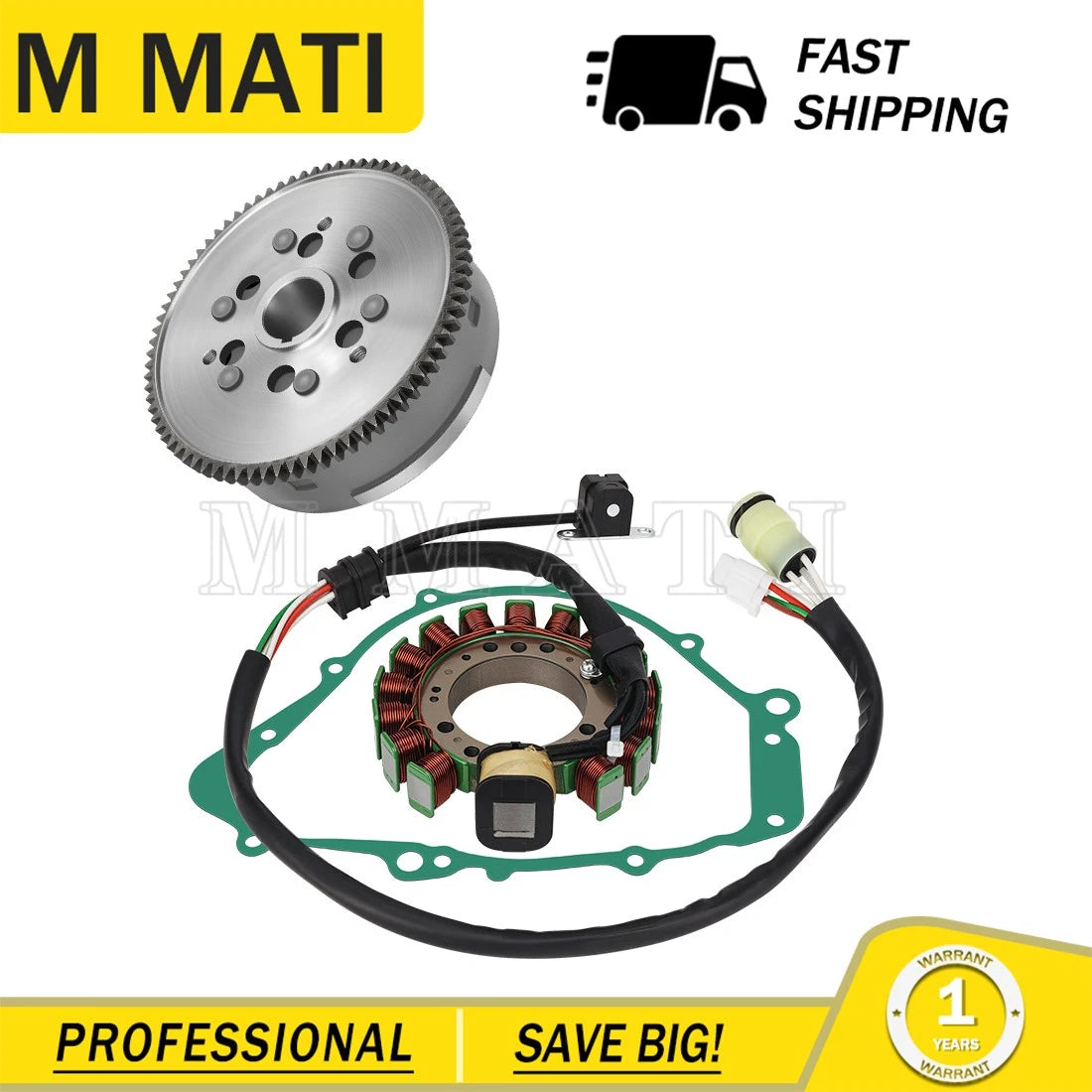 Flywheel Rotor Magneto Stator Gasket for Yamaha Grizzly YFM600FW (1999–2001)