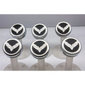 Chrome Cap Covers w/White Carbon Fiber Flag Inlay for 14-19 Corvette Z06 Manual