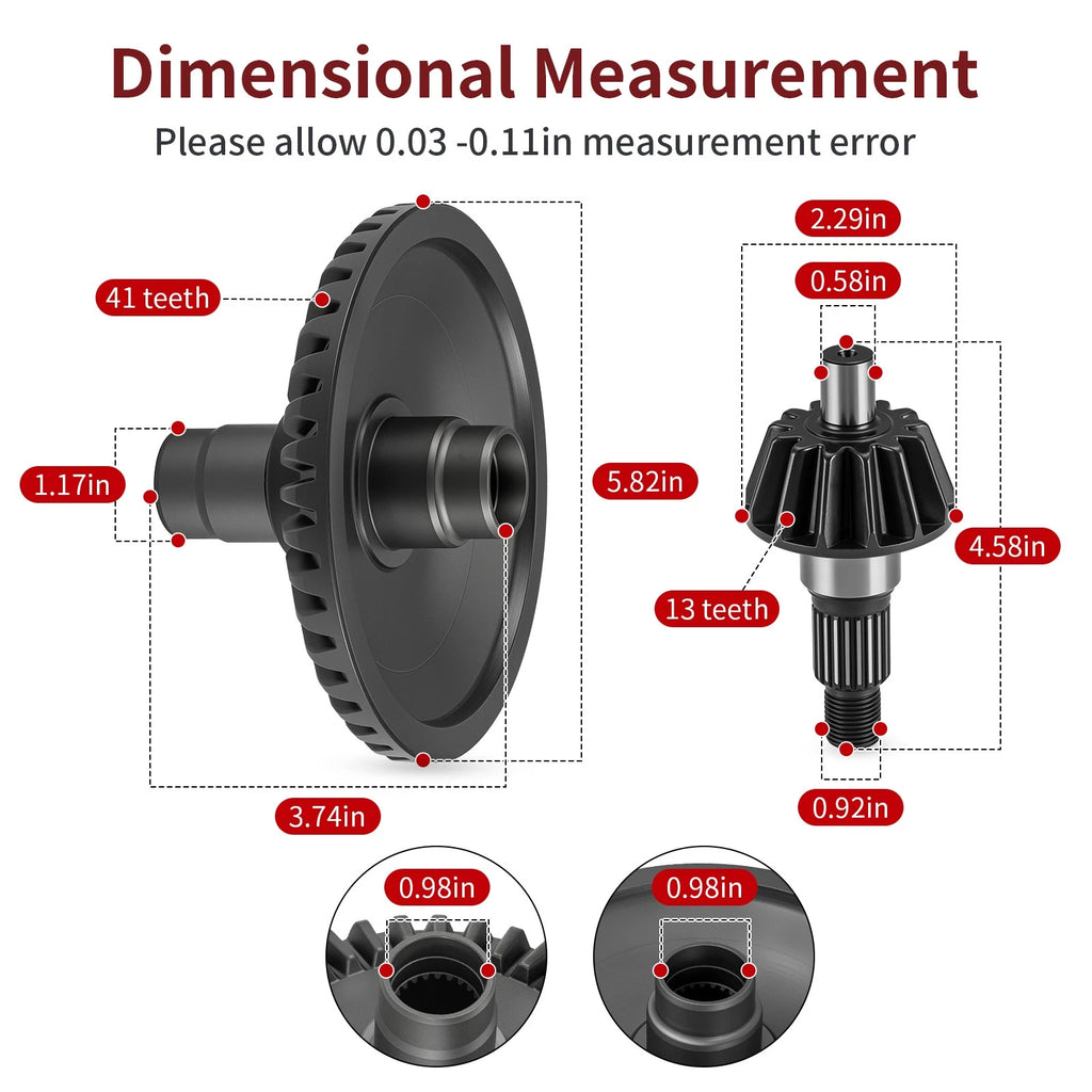 Rear Differential Gear Ring Pinion for Honda Foreman Rubicon 500 (2015–2019)