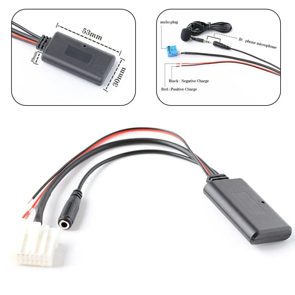 BT AUX Adapter Wireless Radio Stereo Microphone Handsfree for Mazda 2 3 5 6