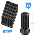 Black 14x1.5 7-Spline Lug Nuts for Chevy Silverado 1500 (1999-2021)