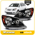 Headlight Assembly for Honda Odyssey (2005–2010) Black Amber Housing Pair