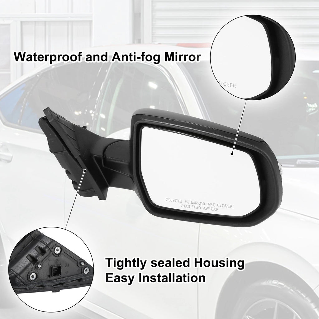 7Pin Right Side Exterior Door Mirror Assembly Black for Chevrolet Malibu (2008–2012)