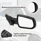 7Pin Right Side Exterior Door Mirror Assembly Black for Chevrolet Malibu (2008–2012)