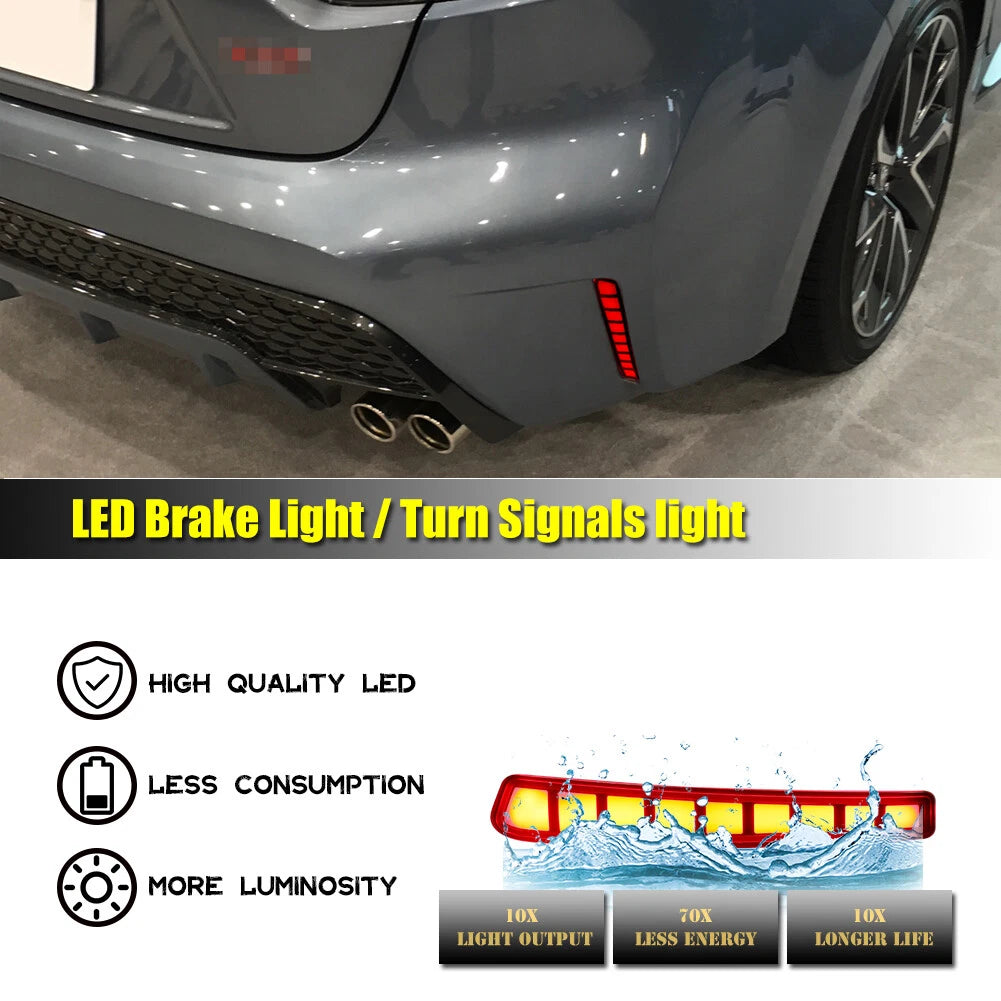 2X LED Red Rear Bumper Reflectors for Toyota Corolla (2020–2023)