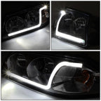 LED DRL Tube Headlights for Chevy Impala (2000–2005) - Smoked Clear