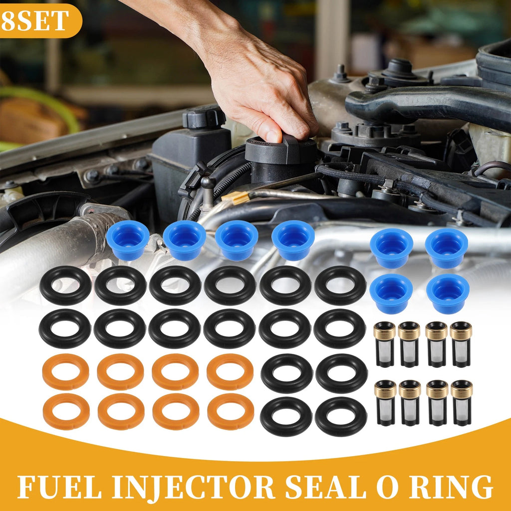 Set of 8 Fuel Injector Seal O Rings for Ford F-150 4.6L (1985–1996) NBR Rubber