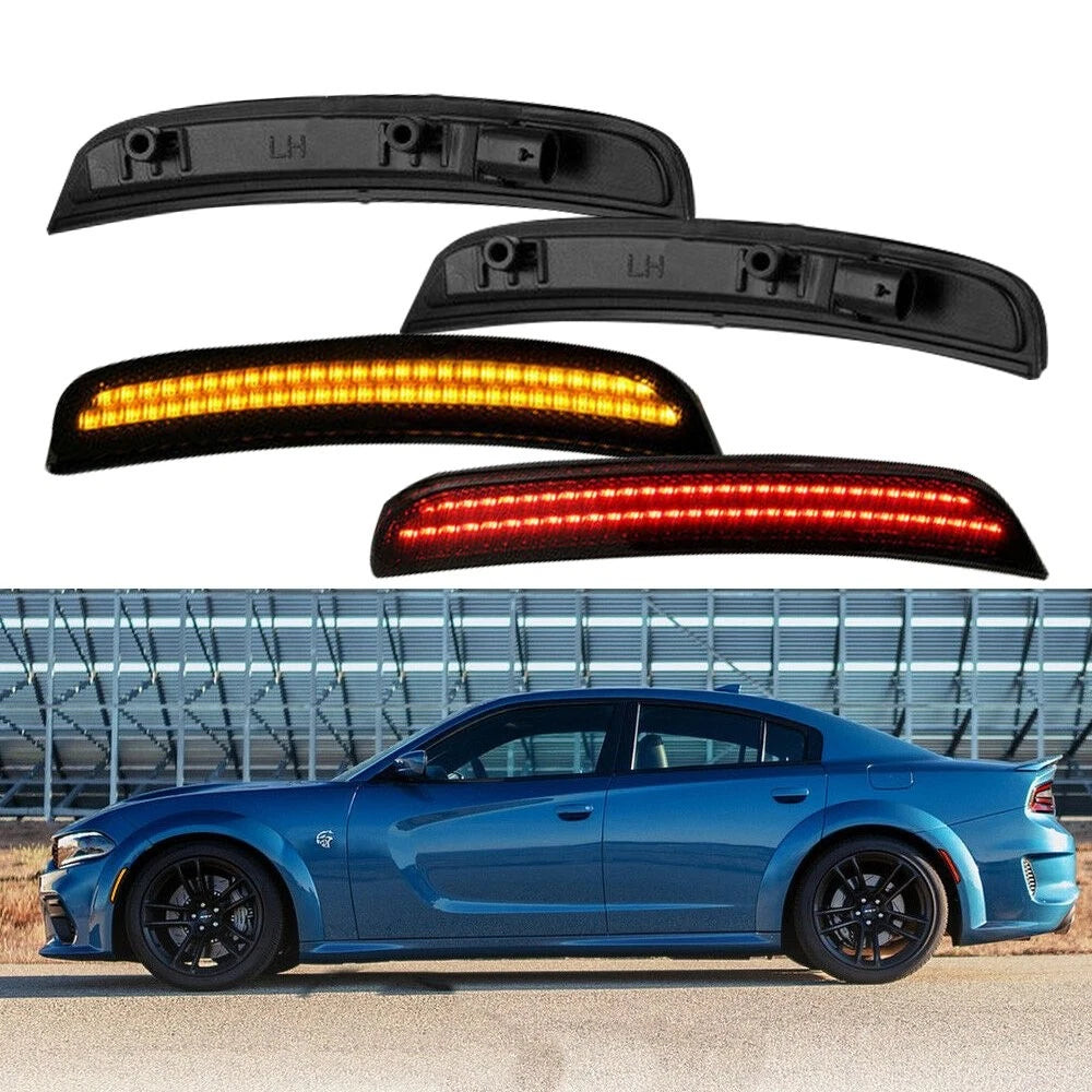 LED Bumper Side Marker Light Lamp for Dodge Charger (Red/White/Amber)