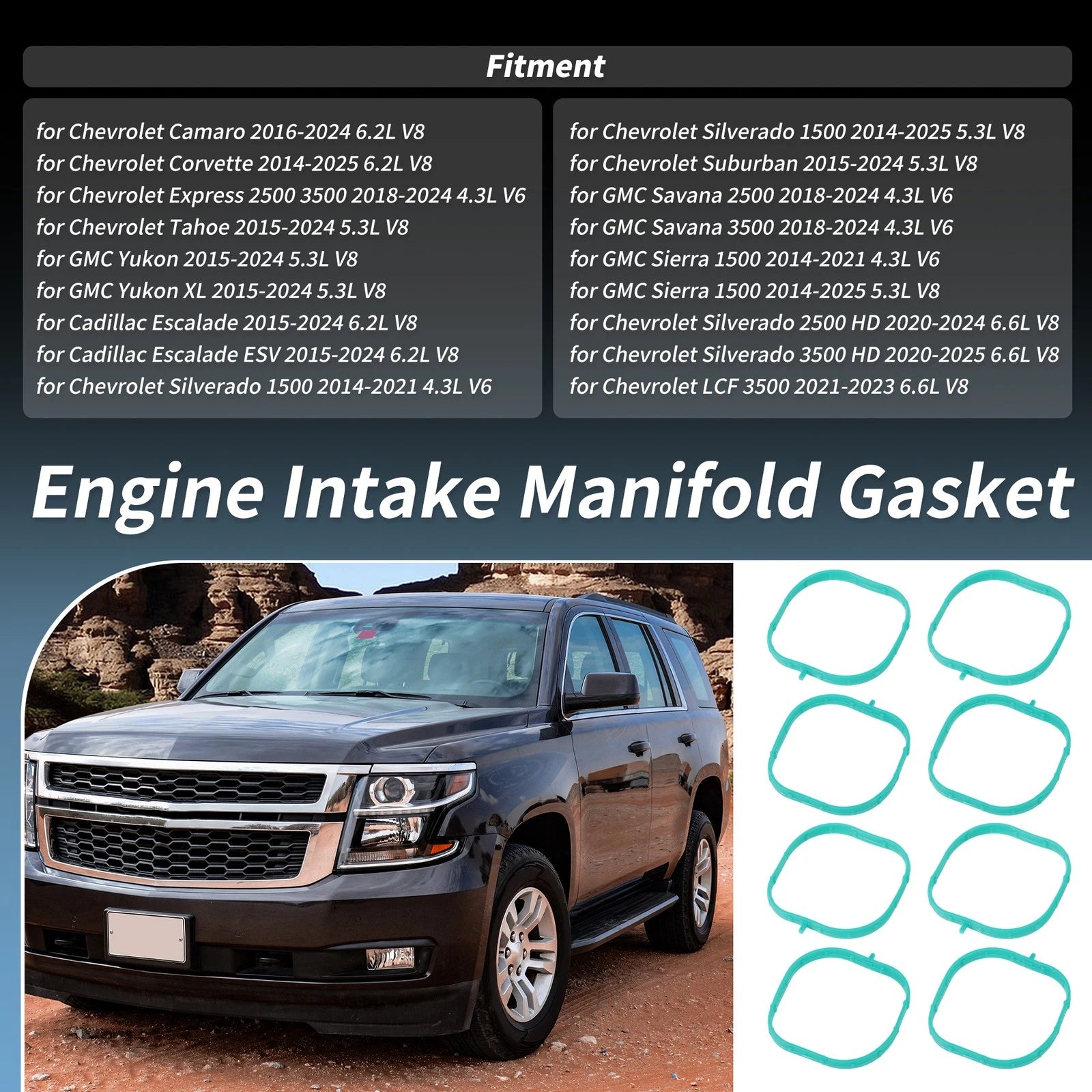 Intake Manifold Gasket Runner Seals for Chevrolet Tahoe (2015–2024)