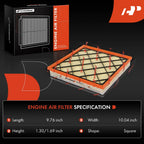 2X Engine Air Filter for Chevrolet Cruze (2011-2015) & Buick Verano (2013)