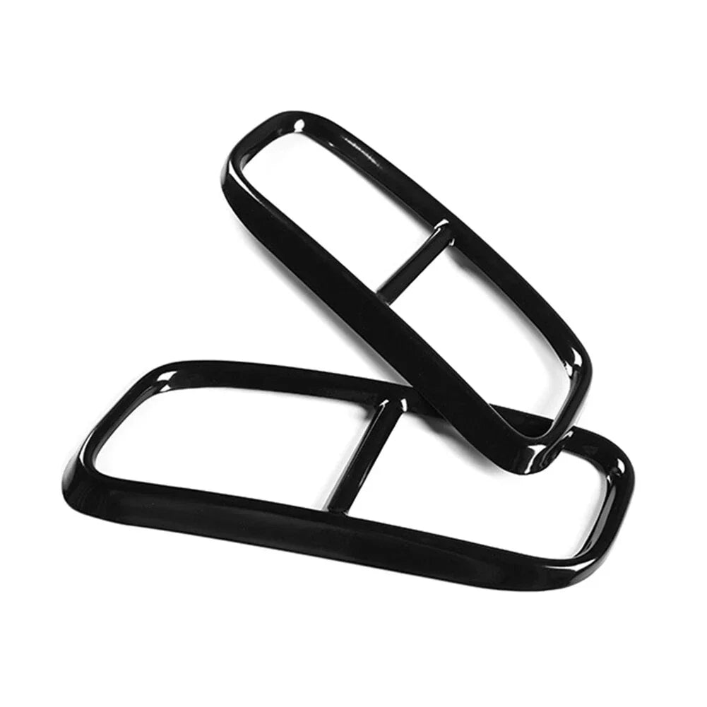 Black Rear Exhaust Muffler Tail Pipe Covers for Audi Q7 (2016-2019)