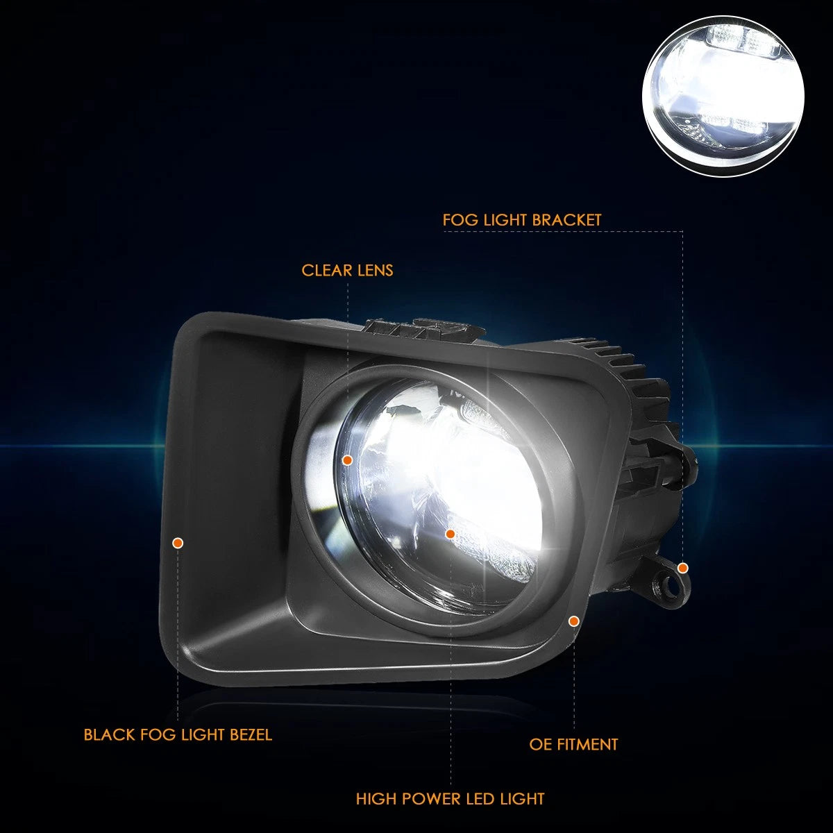 High Power LED Fog Lights for Toyota Tundra (2014–2021)