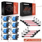 8x Ignition Coil & Spark Plug Wire Kits for Chevrolet GMC 
