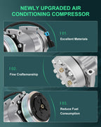 A/C Compressor and Clutch for Volvo VNL VNM VT (2008) 12.1 12.8 14.9L 16.1L