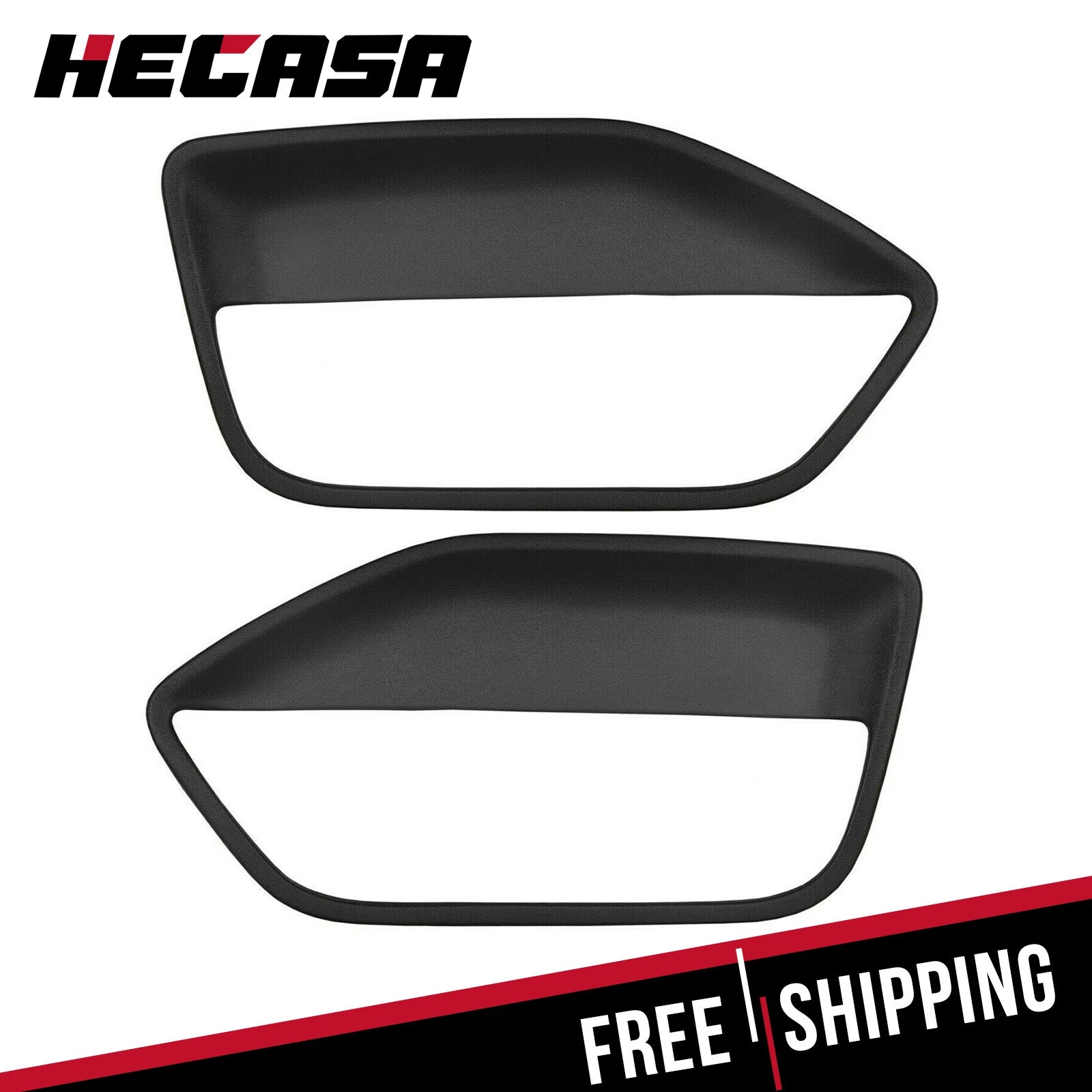 Pair of Black ABS Interior Door Panel Inserts for Ford Mustang (2005–2009)