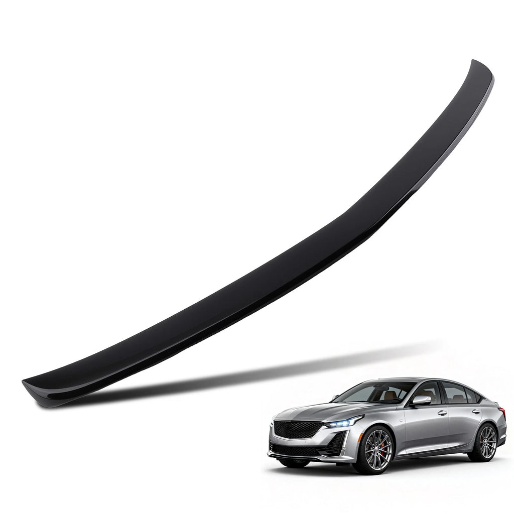 ABS Rear Trunk Wing for Cadillac CT5 (2020–2022) V Style Black Painted