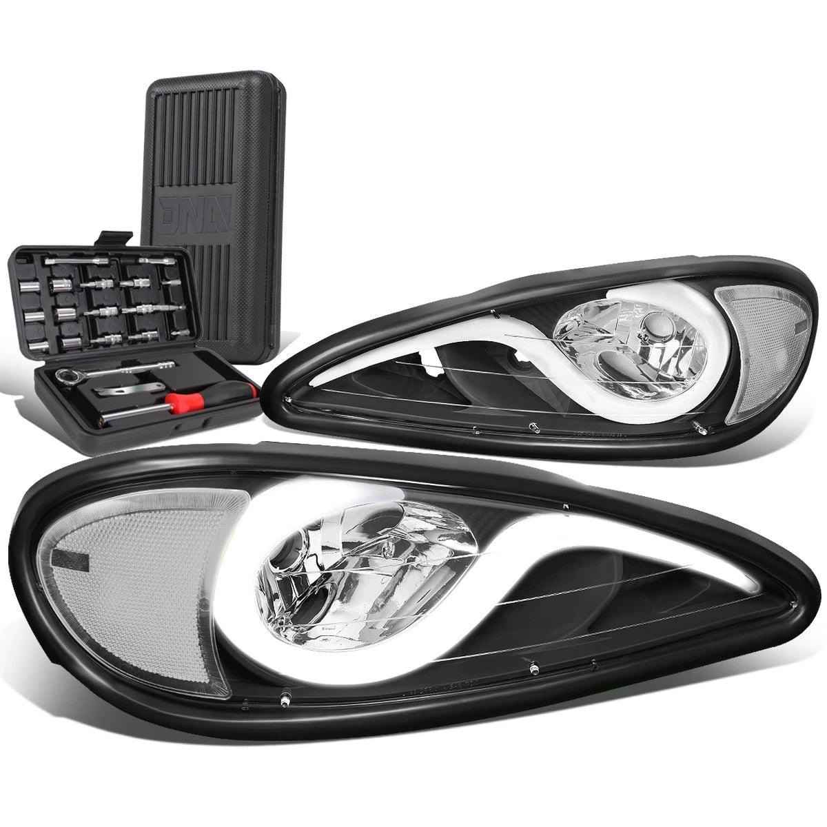 LED Black Clear Signal Headlight Lamps for Pontiac Grand AM (1999–2005)